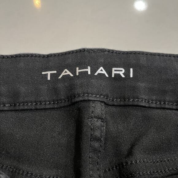 Tahari Jeans Womens SIZE 12/31 Slim Straight Black Denim Midrise EUC - Picture 3 of 7